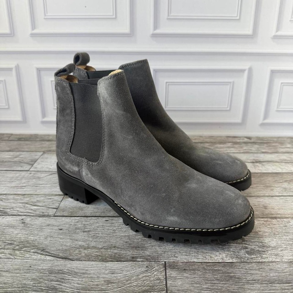 Talbots women's size 7 Gray suede Chelsea boots with elastic side panels